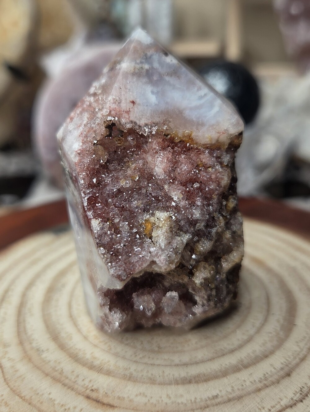Pink Amethyst Tower With Druzy